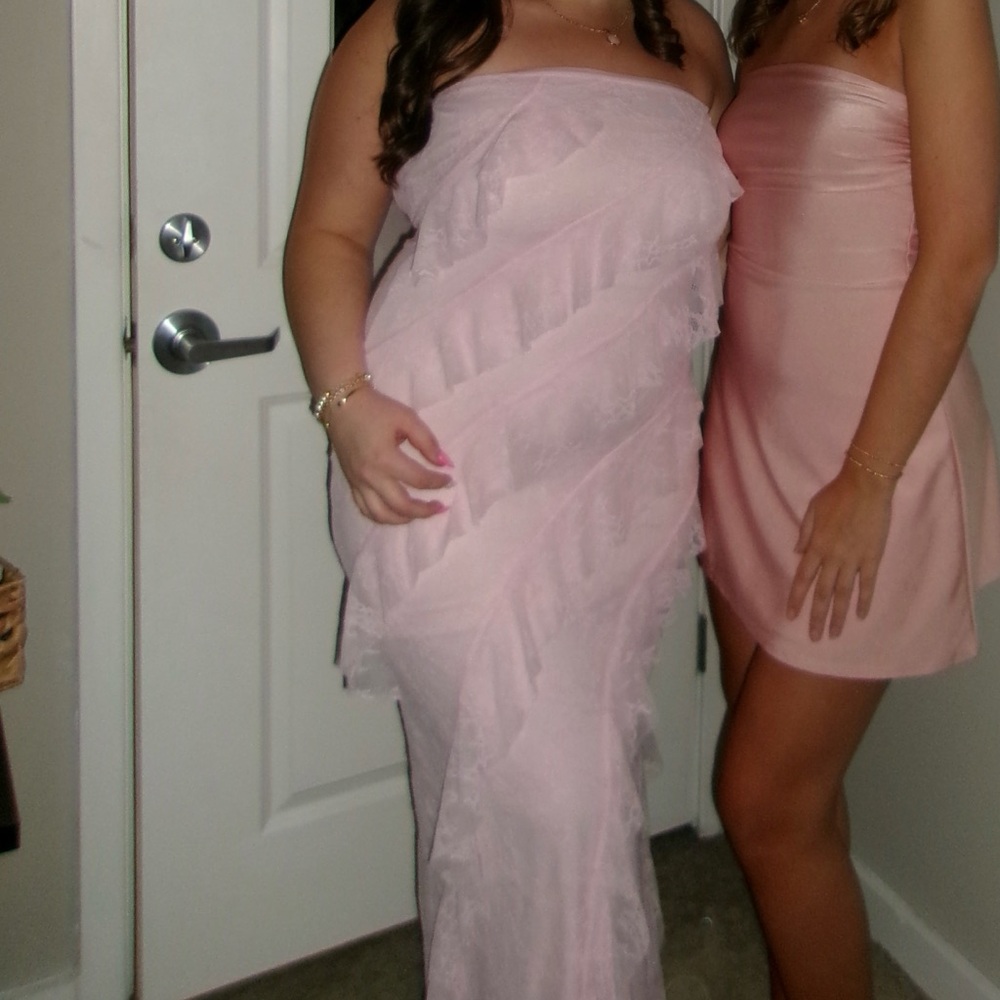 Elegant Pink Strapless Dress (LEFT)